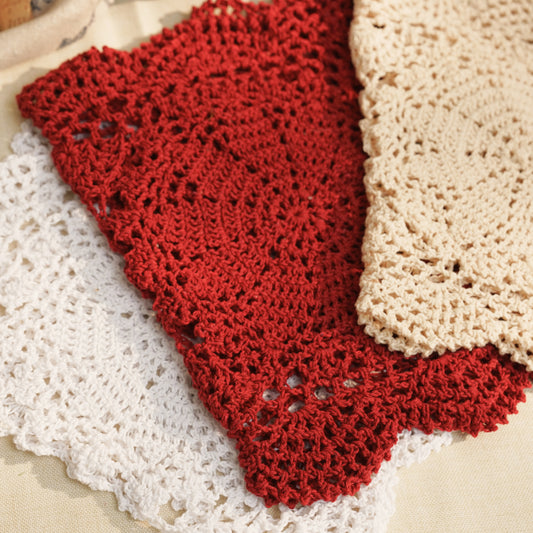 Handmade 10''x17'' Rectangular Crochet Placemats Pack of 2