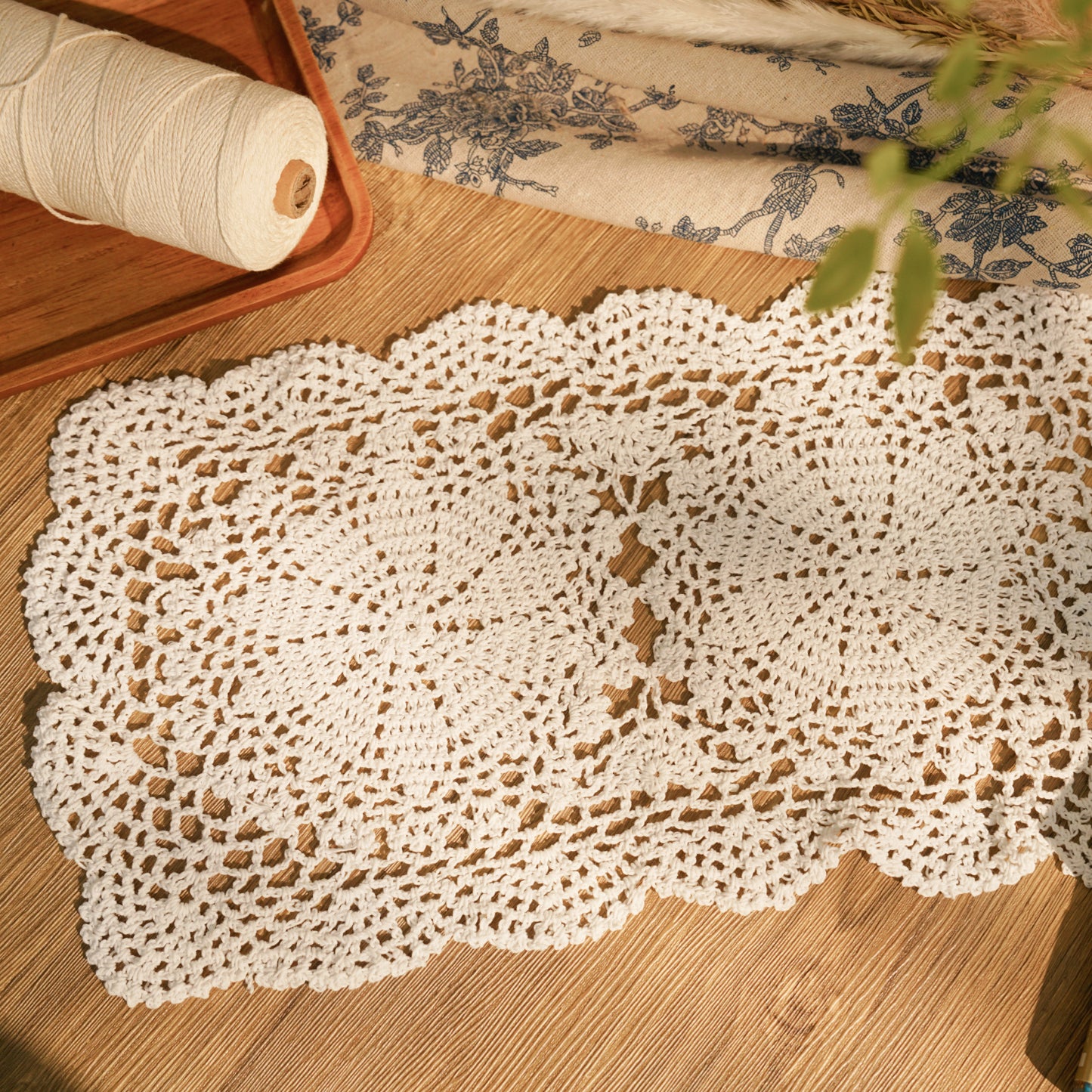 Handmade 10''x17'' Rectangular Crochet Placemats Pack of 2