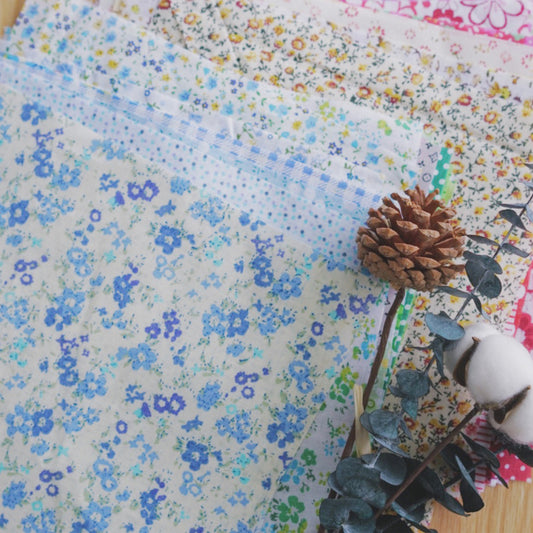 50 Pcs 8x8" Cotton Fabric Squares - Assorted Floral & Geometric Patterns for Quilting, Patchwork, and DIY Sewing Crafts