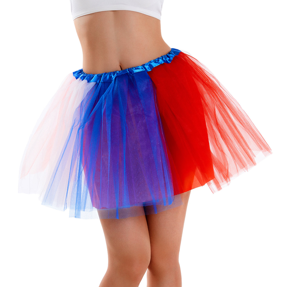 Classic Patriotic 4th of July Tutu Skirt Red, White & Blue - 4 Layers