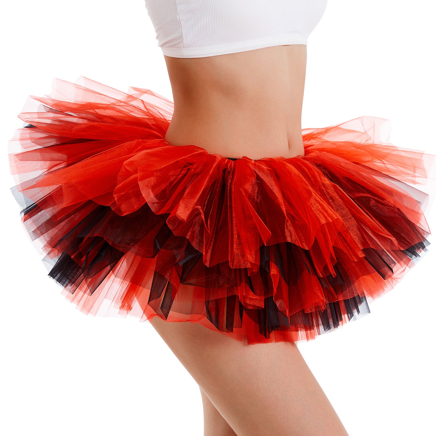 Ultra Fluffy Black & Red Tutu Skirt with Pearl Shine Tulle