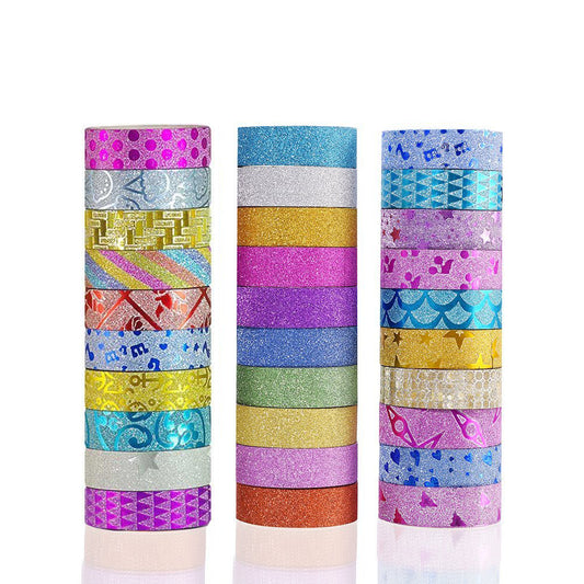 Washi Tape Set 30 Roll Wide Decorative Glitter Tape