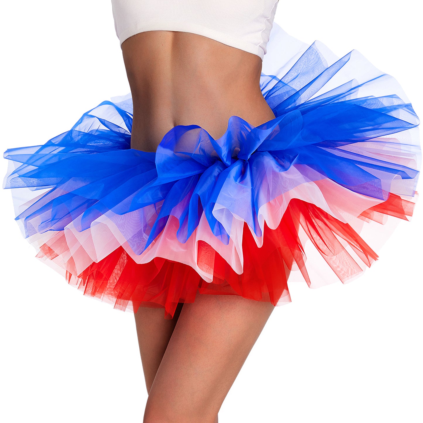 Patriotic 4th of July Tutu Skirt – Red, White & Blue with Pearl Shine Tulle Ultra Fluffy