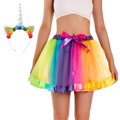 Rainbow Unicorn Tutu Skirt & Headband Set