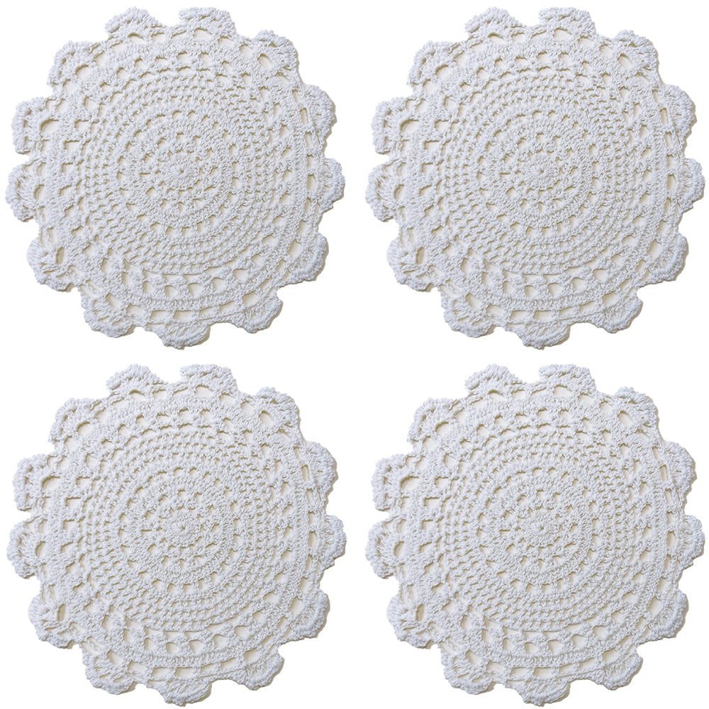 Handmade 10'' Round Doilies Pack of 4