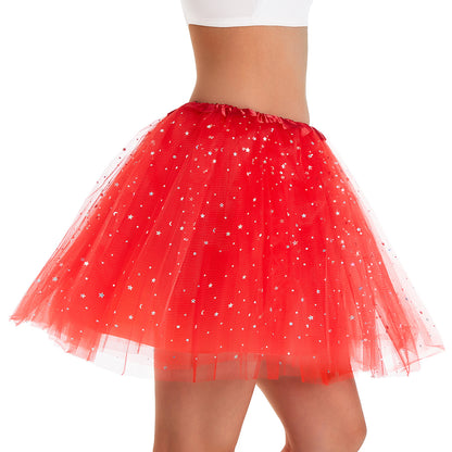Classic Glitter 4-Layer Tutu Skirt Non-See-Through 2 Colors