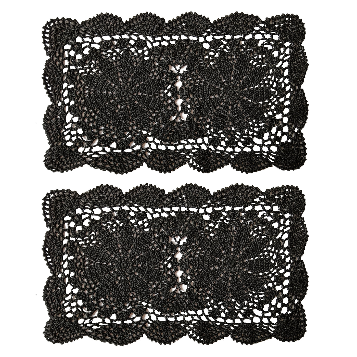 Handmade 10''x17'' Rectangular Crochet Placemats Pack of 2