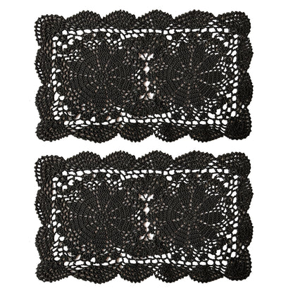 Handmade 10''x17'' Rectangular Crochet Placemats Pack of 2