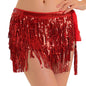 Sequin Fringe Mini Skirt Sparkly Belly Dance Hip Scarf 7 Colors