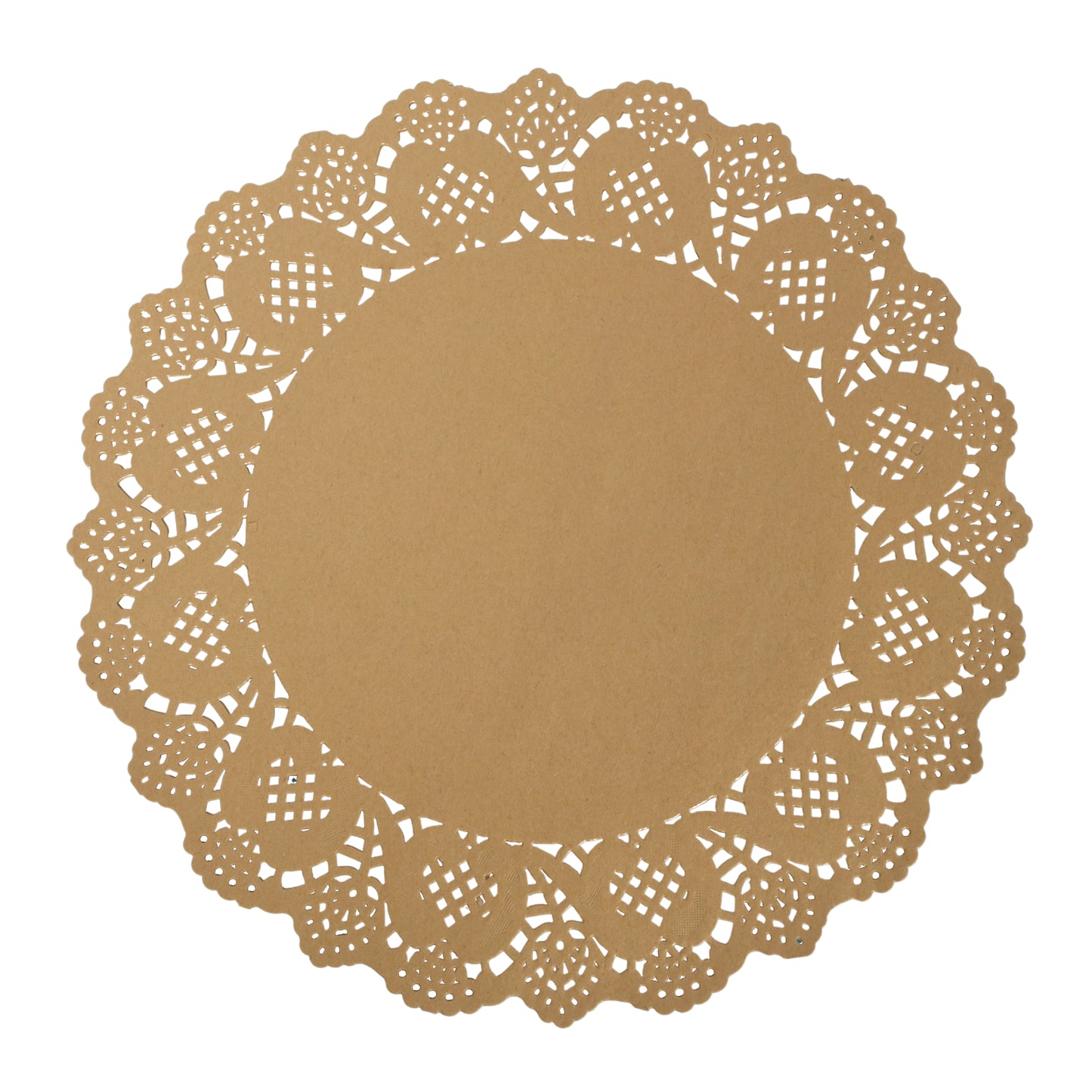 12/13.5 Inch Brown Lace Paper Doilies – Pack of 100 Natural Undyed Placemats