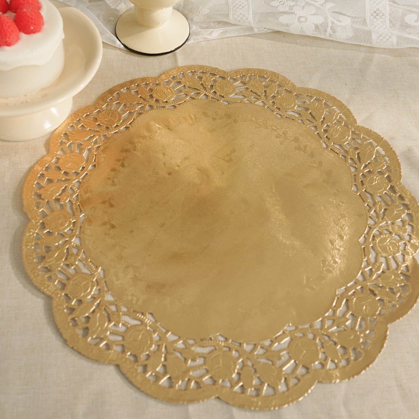 14 Inch Gold Lace Paper Doilies – Pack of 100/200