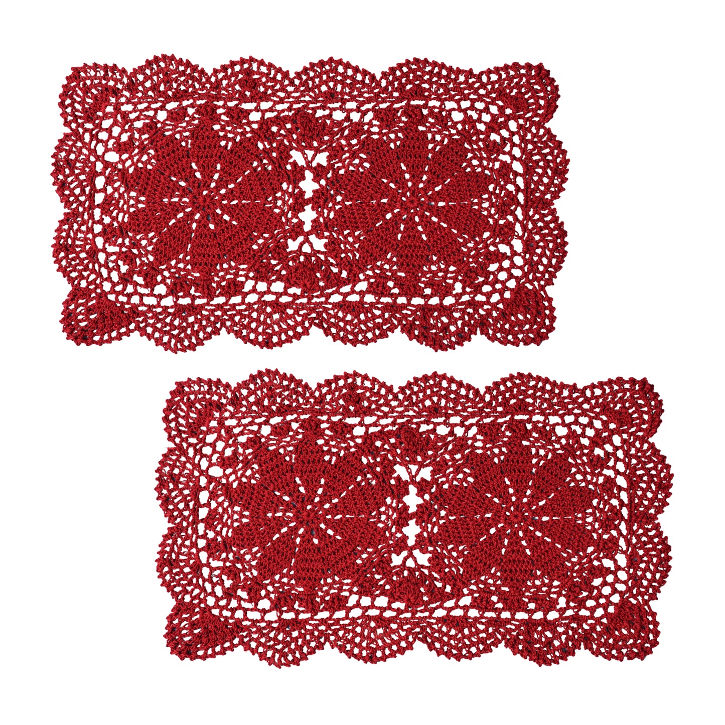 Handmade 10''x17'' Rectangular Crochet Placemats Pack of 2