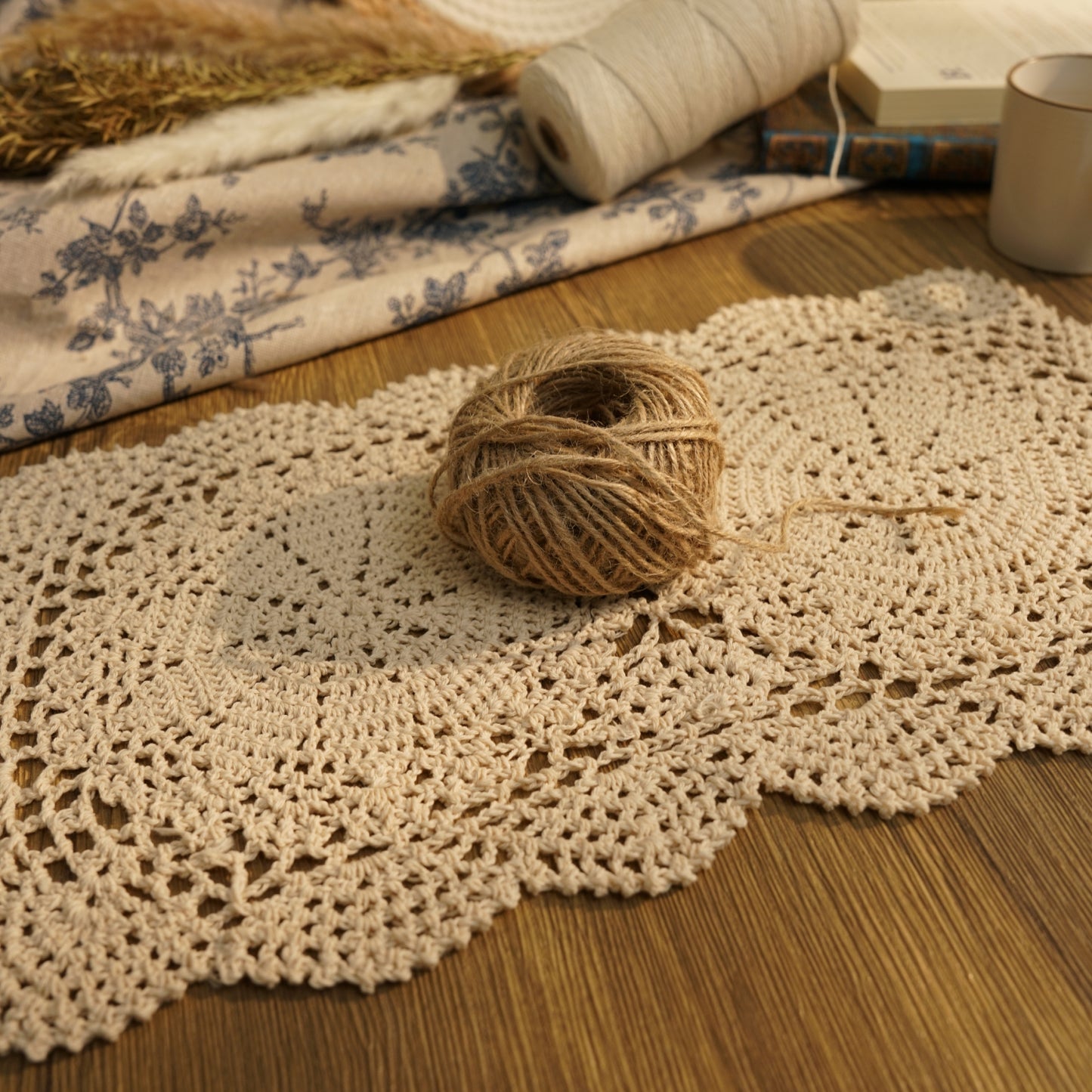 Handmade 10''x17'' Rectangular Crochet Placemats Pack of 2