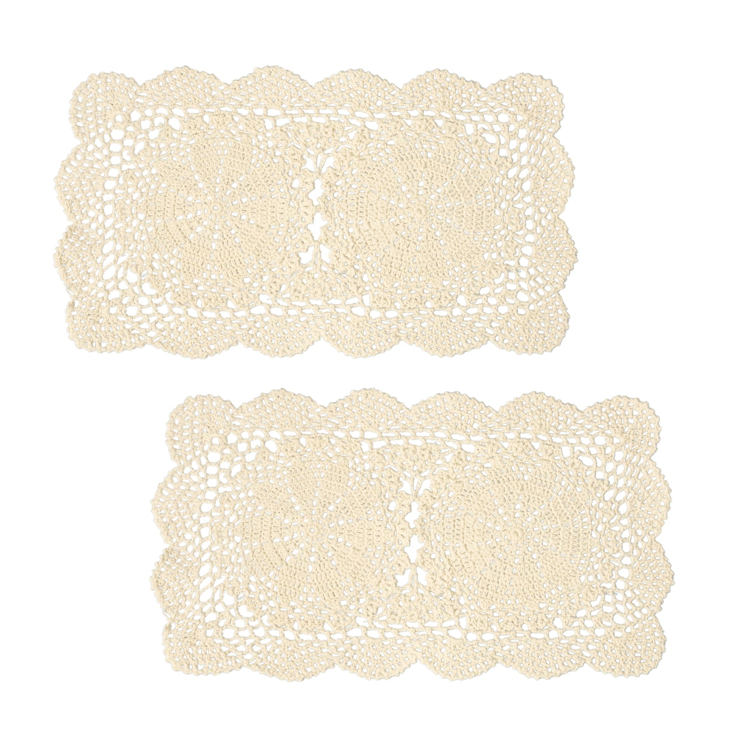 Handmade 10''x17'' Rectangular Crochet Placemats Pack of 2