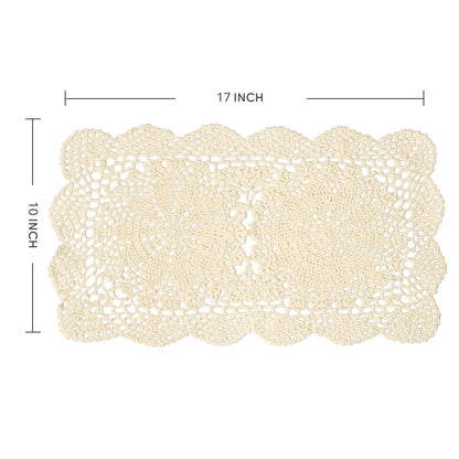 Handmade 10''x17'' Rectangular Crochet Placemats Pack of 2