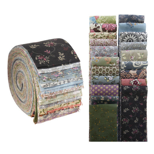 Quilting Fabric Jelly Roll 40 Strip Precut Cotton Strips 2.5" x 40"in Antique Blossom