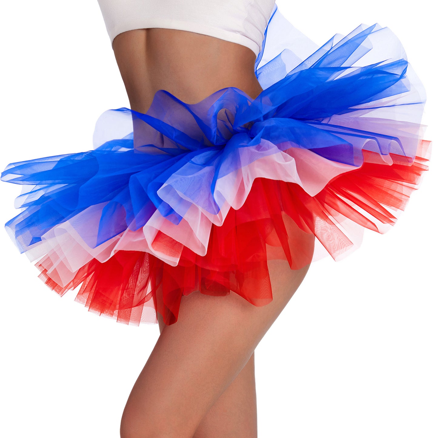 Patriotic 4th of July Tutu Skirt – Red, White & Blue with Pearl Shine Tulle Ultra Fluffy