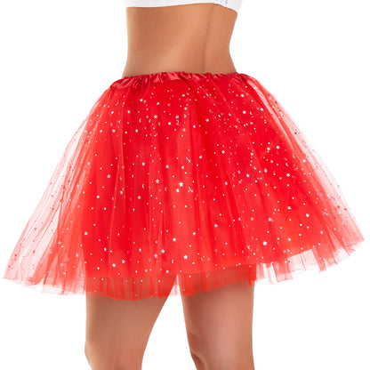Classic Glitter 4-Layer Tutu Skirt Non-See-Through 2 Colors
