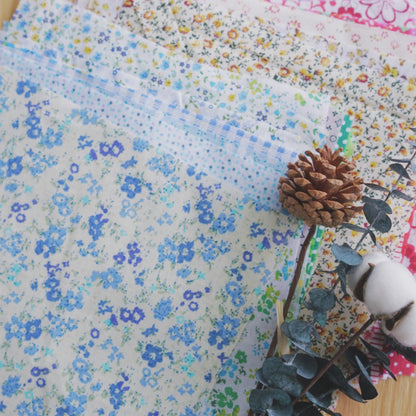 50 Pcs 8x8" Cotton Fabric Squares - Assorted Floral & Geometric Patterns for Quilting, Patchwork, and DIY Sewing Crafts
