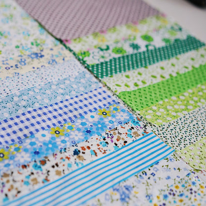 50 Pcs 8x8" Cotton Fabric Squares - Assorted Floral & Geometric Patterns for Quilting, Patchwork, and DIY Sewing Crafts