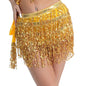Sequin Fringe Mini Skirt Sparkly Belly Dance Hip Scarf 7 Colors