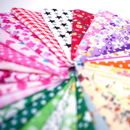 50 Pcs 4x4" Cotton Fabric Squares - Assorted Floral & Geometric Patterns for Quilting, Patchwork, and DIY Sewing Crafts
