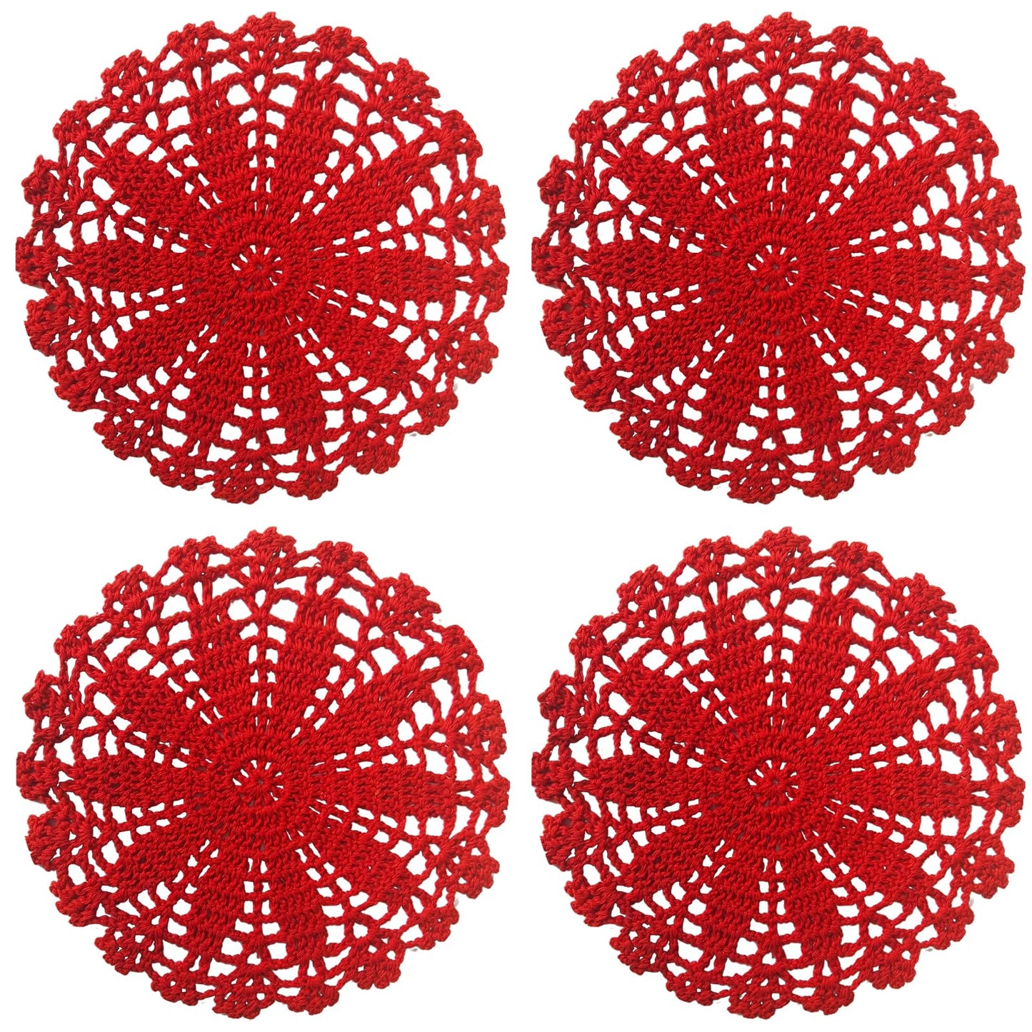 Handmade 7'' Round Doilies Pack of 4