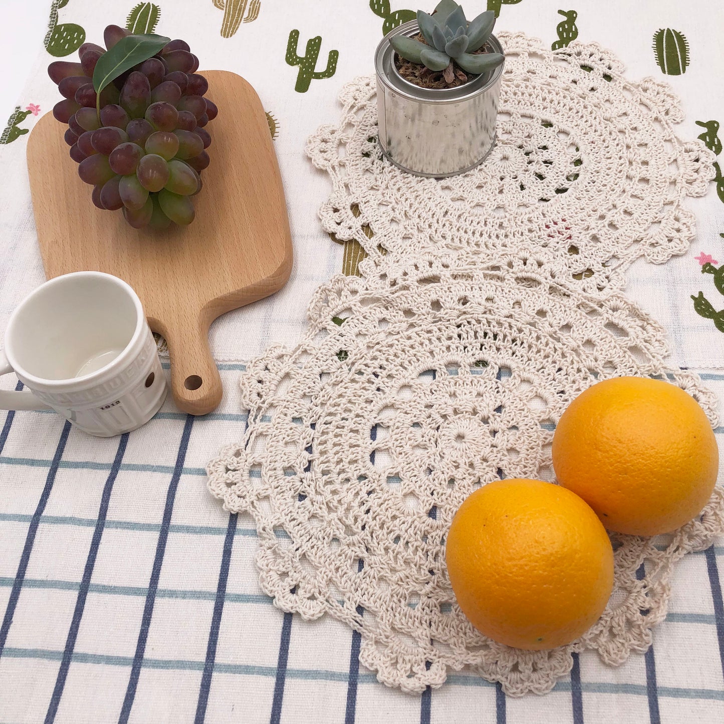 Handmade 10'' Round Doilies Pack of 4