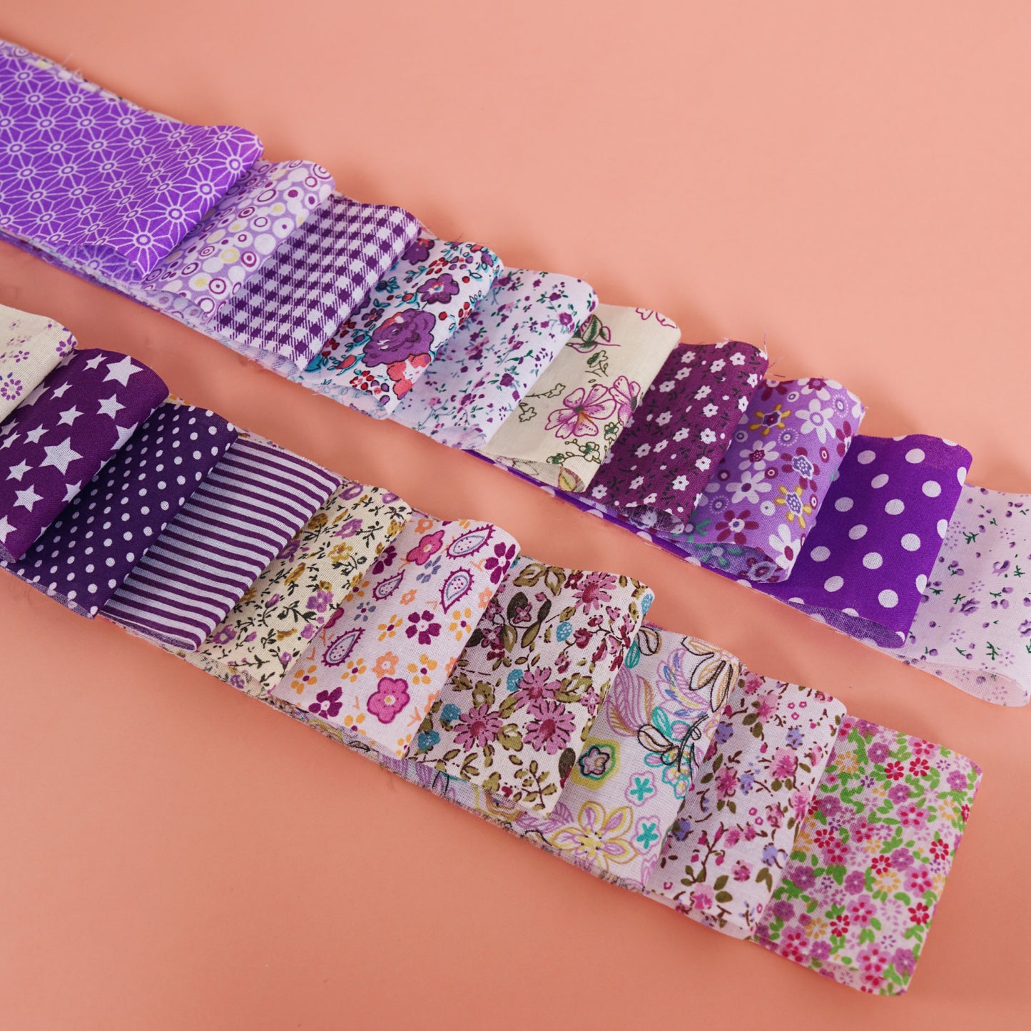Quilting Fabric Jelly Roll 40 Strip Precut Cotton Strips 2.5" x 40"in Purple