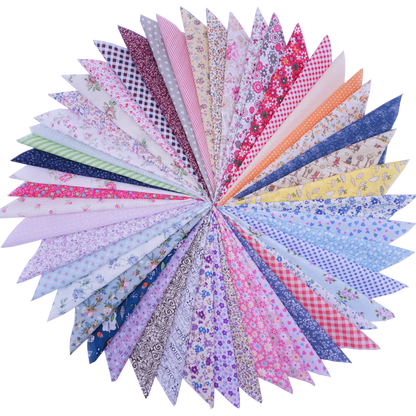 50 Pcs 10x10" Cotton Fabric Squares - Assorted Floral & Geometric Patterns for Quilting, Patchwork, and DIY Sewing Crafts