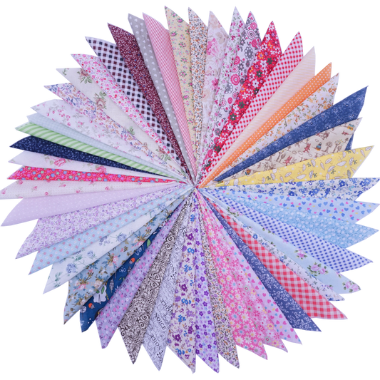 50 Pcs 10x10" Cotton Fabric Squares - Assorted Floral & Geometric Patterns for Quilting, Patchwork, and DIY Sewing Crafts