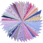 50 Pcs 10x10" Cotton Fabric Squares - Assorted Floral & Geometric Patterns for Quilting, Patchwork, and DIY Sewing Crafts