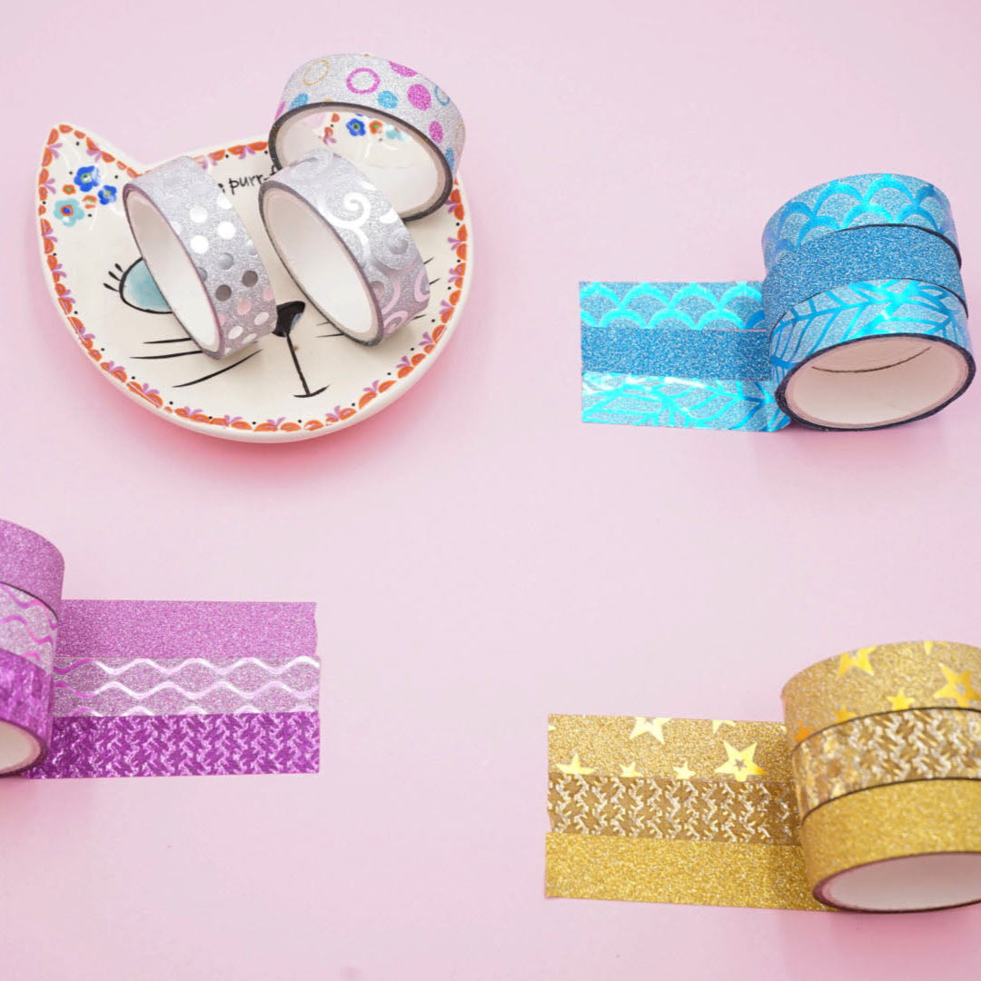 Washi Tape Set 30 Roll Wide Decorative Glitter Tape